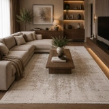 Hoom Rugs Sembol 2912 Bej Akrilik Dayanıklı Makine Halısı
