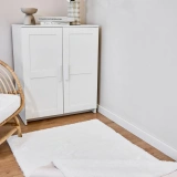 Apex Vega Beyaz Peluş Dokulu Kaydırmaz Dekoratif Halı