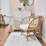 Apex Vega Krem Peluş Dokulu Kaydırmaz Dekoratif Halı