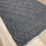 Eko Halı Jade Diamond Antrasit XW Naturel Kazak Örgü Desenli El Dokuma Örgü Halı