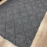 Eko Halı Jade Diamond Antrasit XW Naturel Kazak Örgü Desenli El Dokuma Örgü Halı