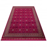 Eko Halı Sateen Afghan 03 Red Premium Yıkanabilir Afgan Desenli Kaymaz Taban İnce Dokuma Halı