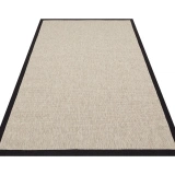 Eko Halı Ventura VNT 2703 L.Beige Bordür Black Sisal Görünümlü İç ve Dış Mekan Uyumlu Hav Vermeyen Modern Dokuma Halı