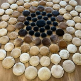 Hoom Rugs Deri 001 Bej Kahve Siyah Yuvarlak Halı