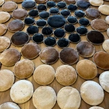 Hoom Rugs Deri 001 Bej Kahve Siyah Yuvarlak Halı