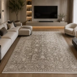 Hoom Rugs Elegant 004 Vizon Bej Doğal Elyaf Yansımalı Klasik Desenli Salon Halısı