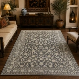 Hoom Rugs Elegant 006 Antrasit Vizon Doğal Elyaf Yansımalı Klasik Desenli Salon Halısı