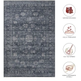 Hoom Rugs Etro 2702 Mavi Vintage Desenli Salon Halısı
