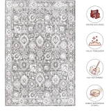 Hoom Rugs Etro 2704 Gri Vintage Desenli Salon Halısı
