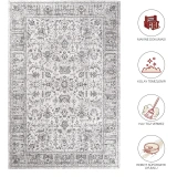 Hoom Rugs Etro 2705 Gri Vintage Desenli Salon Halısı