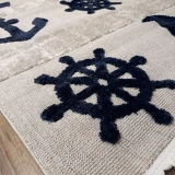 Hoom Rugs Kids Koyu Renk Gemici Desenli Çocuk Halısı