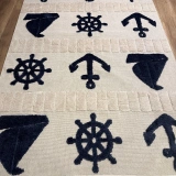 Hoom Rugs Kids Koyu Renk Gemici Desenli Çocuk Halısı