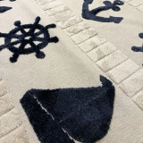 Hoom Rugs Kids Koyu Renk Gemici Desenli Çocuk Halısı