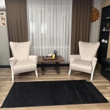 Hoom Rugs Liv 392 Antrasit Dekoratif Yıkanabilir Kilim