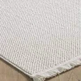 Hoom Rugs Loop Beyaz Spor Saçaklı İskandinav Halı