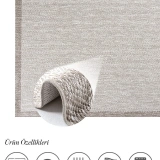 Hoom Rugs Nova 2001 Bej İnce Kaymaz Latex Tabanlı Sisal Halı