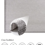 Hoom Rugs Nova 2002 Gri İnce Kaymaz Latex Tabanlı Sisal Halı