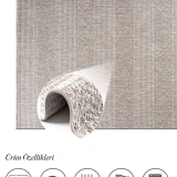 Hoom Rugs Nova 2005 Bej İnce Kaymaz Latex Tabanlı Sisal Halı
