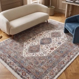 Hoom Rugs Otantik 2602 Renkli Vintage Desenli Salon Halısı