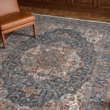 Hoom Rugs Otantik 2604 Mavi Vintage Desenli Salon Halısı