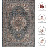 Hoom Rugs Otantik 2604 Mavi Vintage Desenli Salon Halısı