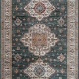 Hoom Rugs Otantik 2607 Yeşil Vintage Desenli Salon Halısı