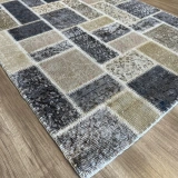 Hoom Rugs Patchwork Krem Gri Siyah El Dokuma Kilim