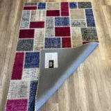 Hoom Rugs Patchwork Mürdüm Mavi Krem El Dokuma Kilim