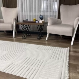 Hoom Rugs Prag 9206 Krem Modern Makina Halısı