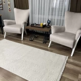 Hoom Rugs Prag 9208 Bej Modern Makina Halısı