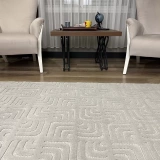 Hoom Rugs Prag 9211 Açık Gri Modern Makina Halısı