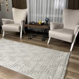 Hoom Rugs Prag 9211 Açık Gri Modern Makina Halısı