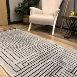 Hoom Rugs Prestij Eko 339 Açık Gri Dekoratif Yıkanabilir Kilim