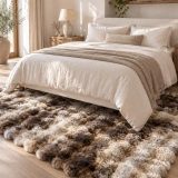 Hoom Rugs Rabbit 420 Multi Kahve Çift Renkli Peluş Halı