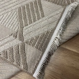 Hoom Rugs Vega S5505A Vizon Bej Hav Toz Vermez Hasır Dokuma Modern Makina Halısı