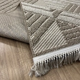 Hoom Rugs Vega S5505A Vizon Bej Hav Toz Vermez Hasır Dokuma Modern Makina Halısı