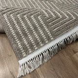 Hoom Rugs Vega S5511A Vizon Bej Hav Toz Vermez Hasır Dokuma Modern Makina Halısı