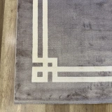 Hoom Rugs York 204 Gri Krem Çerçeveli Modern Salon Halısı