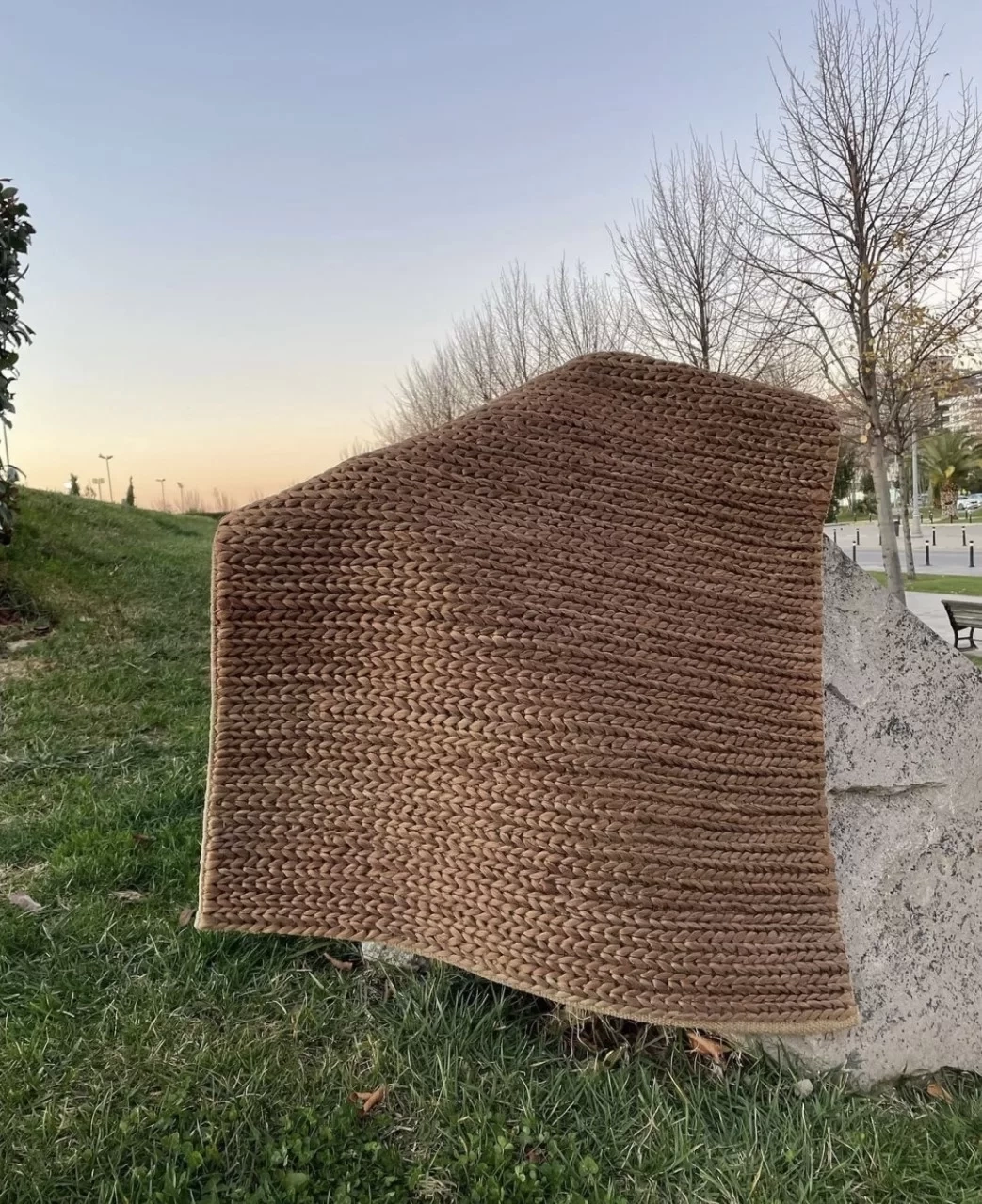 Eko Halı Flatweave Choti Brown Dekoratif Jüt Kilim