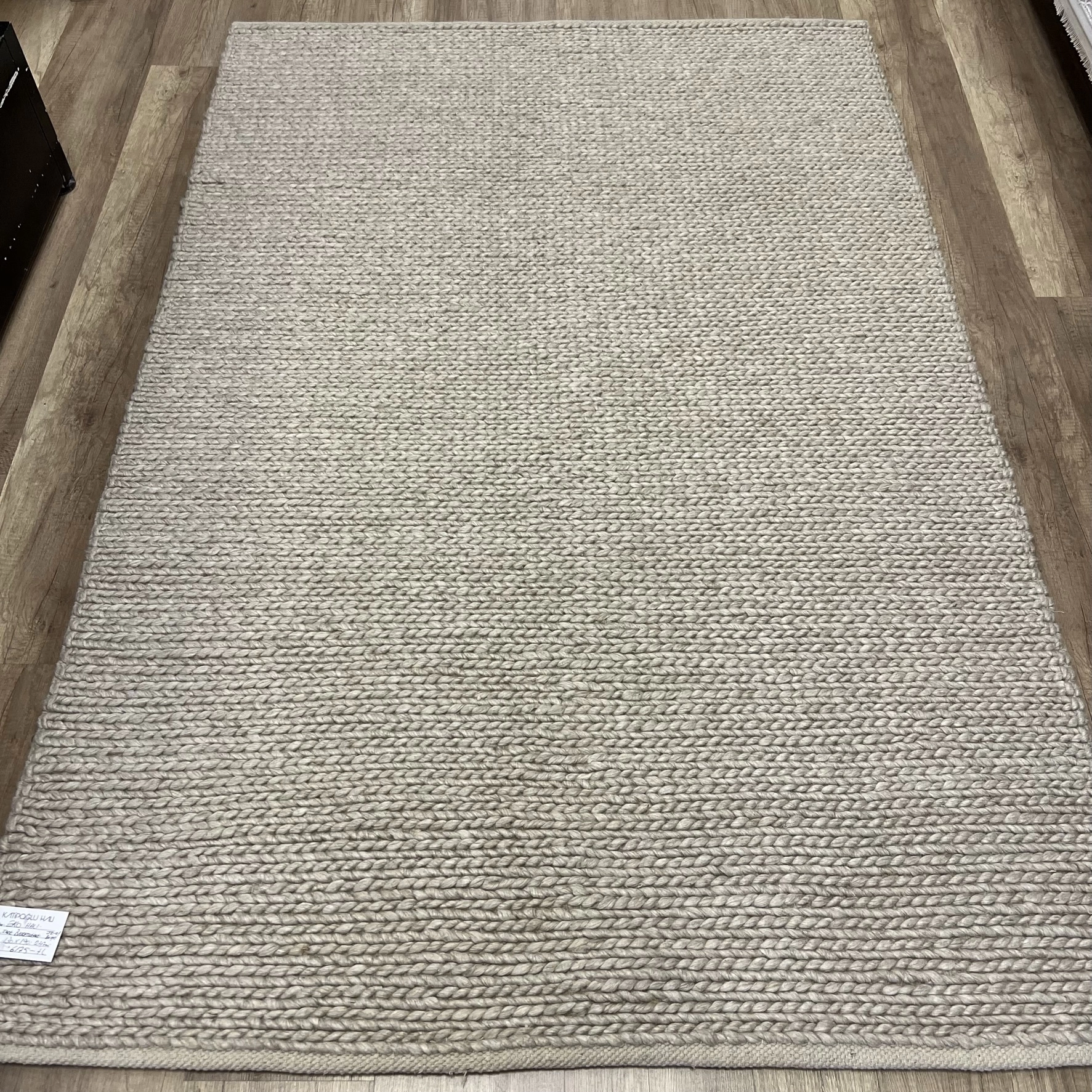 Eko Halı Jade Basketweave Beige XW Naturel Kazak Örgü Desenli El Dokuma Örgü Halı