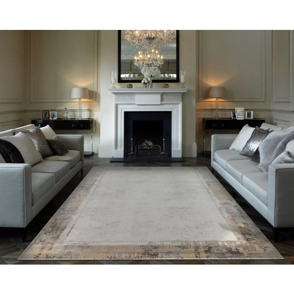 Eko Halı Mahal MHL 03 Cream Antrasit Salon Halısı