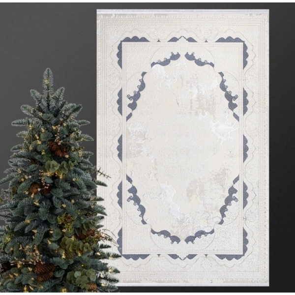 İpek Halı Sihir 17351 Beyaz Mavi Modern Salon Halısı