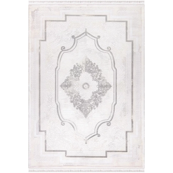 İpek Mekik Halı Blossom 13554 Krem Gri Klasik Salon Halısı