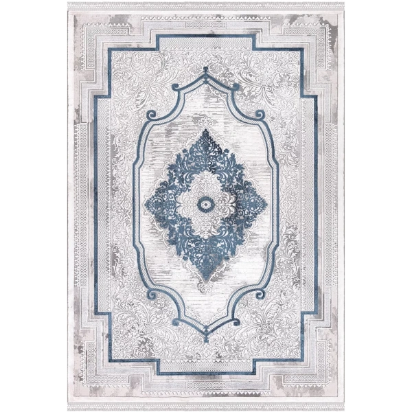 İpek Mekik Halı Blossom 13623 Mavi Klasik Salon Halısı
