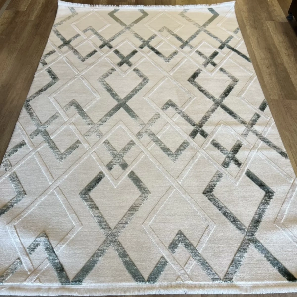 İpek Mekik Halı Gaspara 14902 Yeşil Modern Salon Halısı