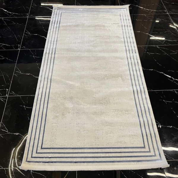 Luxess Halı Zen 1047 A.Blue Çerçeveli Modern Salon Halısı