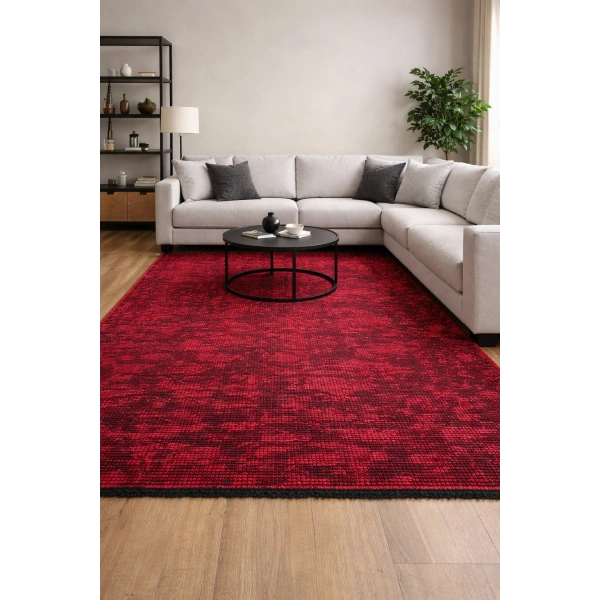 Hoom Rugs Vintage VTG 115 Bordo Dekoratif Yıkanabilir Kilim