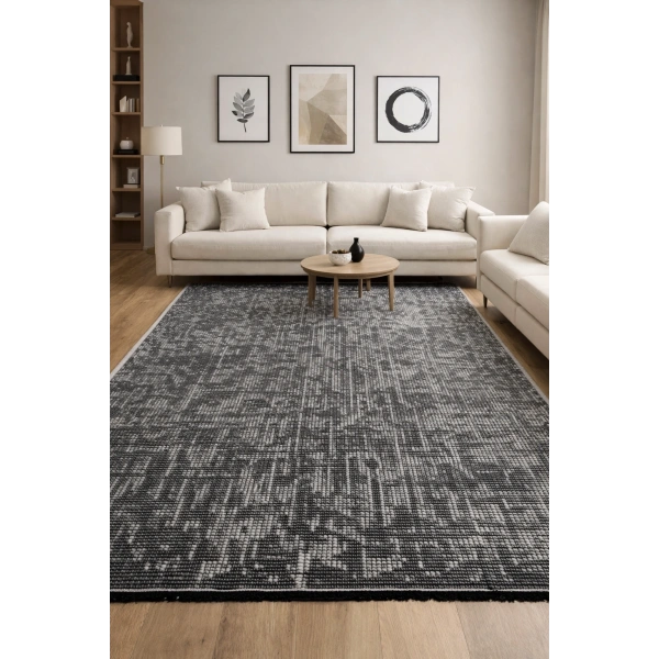 Hoom Rugs Vintage VTG 119 Gri Dekoratif Yıkanabilir Kilim