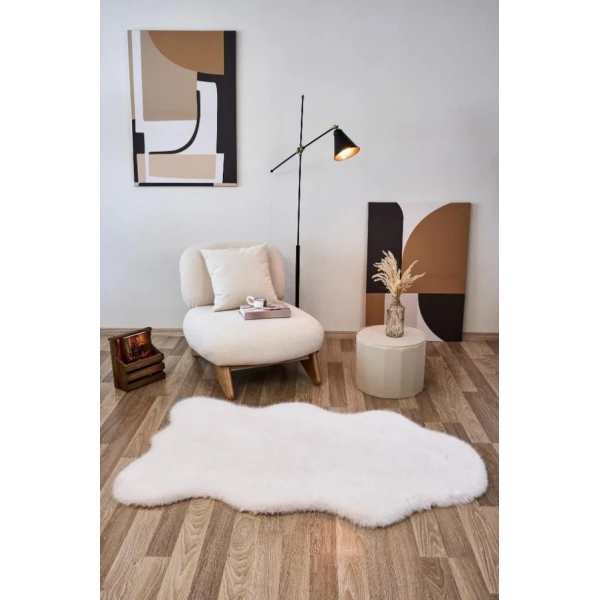 Apex Reiki Krem Peluş Post Şekilli Halı