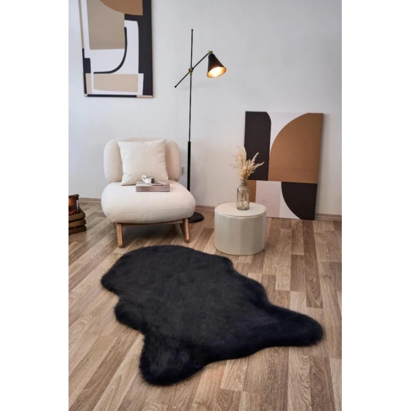 Apex Reiki Antrasit Peluş Post Şekilli Halı